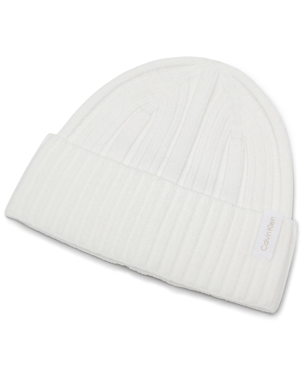 Calvin Klein Variegated Rib Beanie In White
