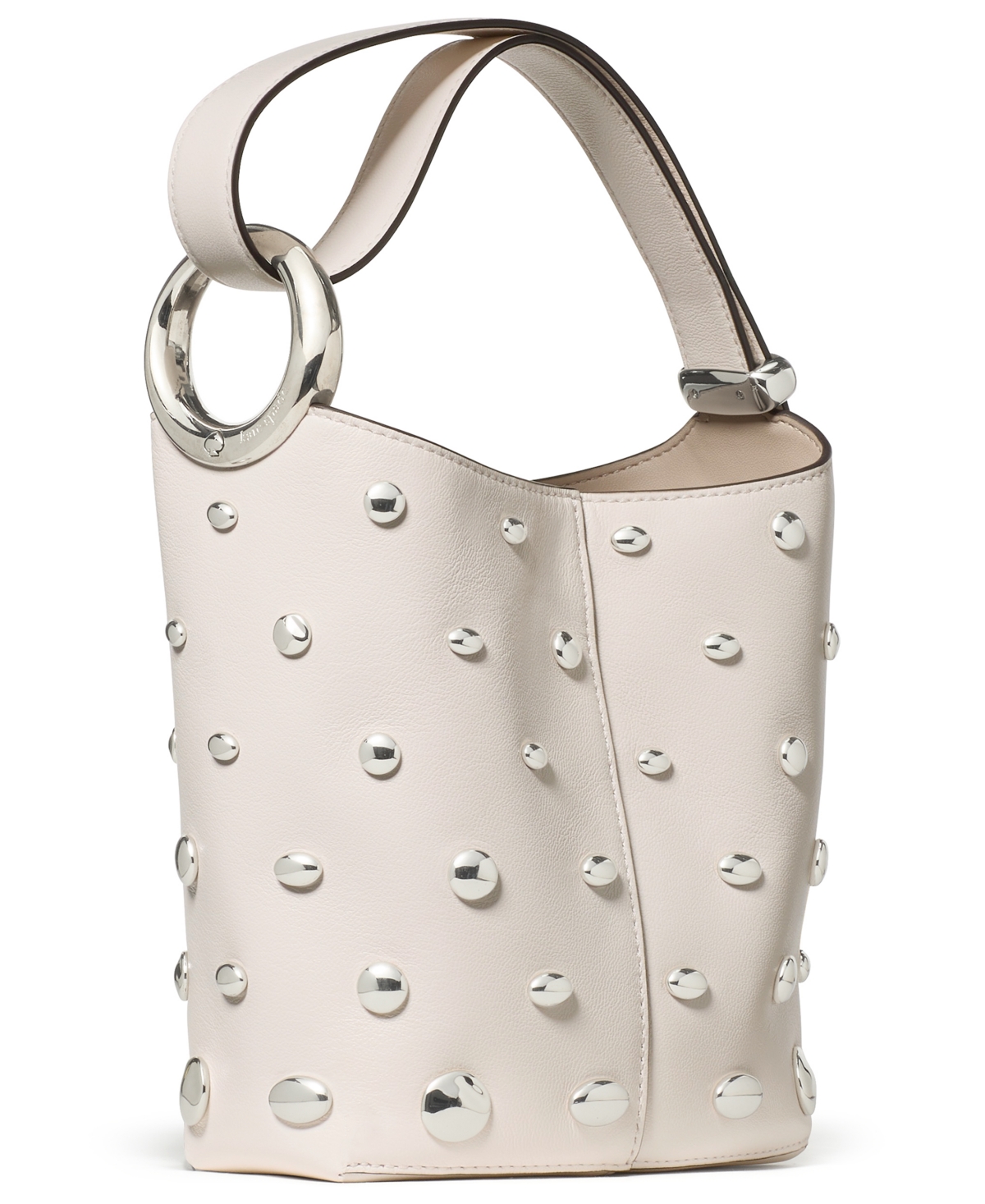 Kate Spade Halo Studded Mini Bucket Bag In White