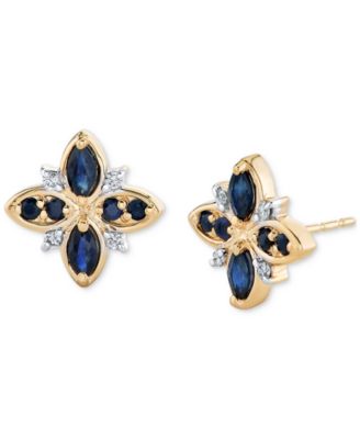 Sapphire Earrings (3/4 ct. t.w.) in 14k Yellow Gold