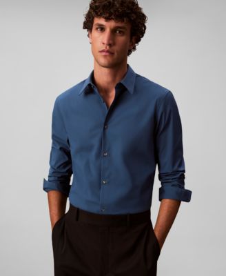 Men's Slim Fit Supima Stretch Long Sleeve Button-Front Shirt