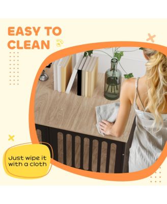 39" Dog Crate Furniture with Anti-Chew Resist Mesh for Large Dogs