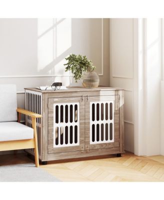 Dog Crate Furniture, 39" Dog Kennel with 2 Doors,