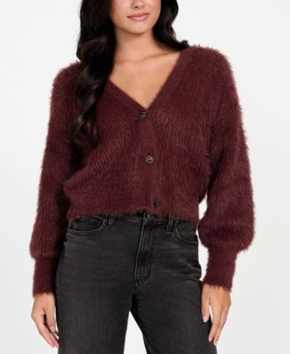 Women's Keyla Rhinestone-Button Cardigan Sweater