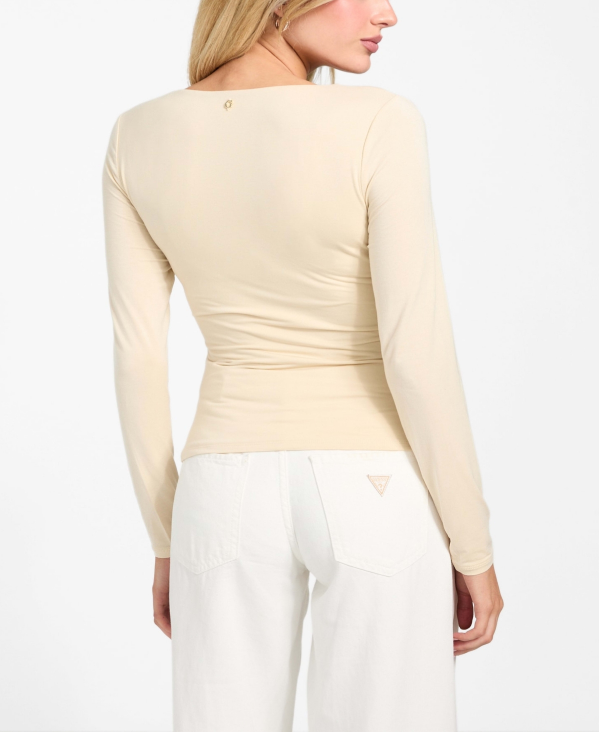 Guess Ayleen Ruched Long Sleeve Jersey Top