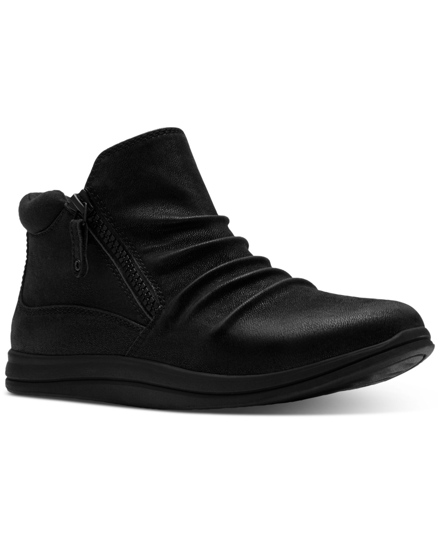 Женские ботинки Clarks Cloudsteppers Breeze Path Wedge Booties, цвет: Чёрный — фото 1