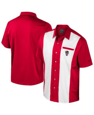 Colosseum - Men's Red NC State Wolfpack Strike Bowling Button-Up Shirt