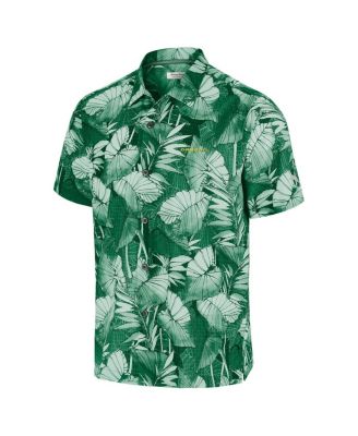 Men's Green Oregon Ducks Big Tall Coast Nuevo Fronds IslandZone Button-Up Shirt
