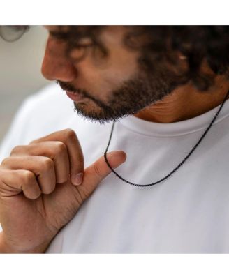 Men's Box Chain Necklace - 2mm Stainless Steel, 22