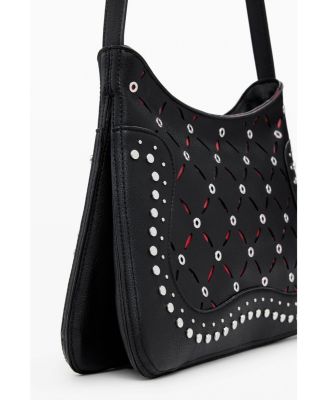 Women's Small perforated faux leather bag