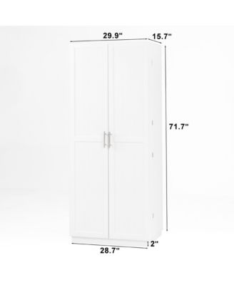 Kitchen Pantry Cabinet with Doors and Adjustable Shelves for Dining or Living Room