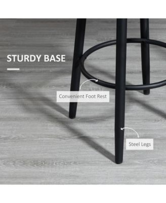 Modern Bar Stools, Set of 2 Swivel Kitchen Bar Chairs,