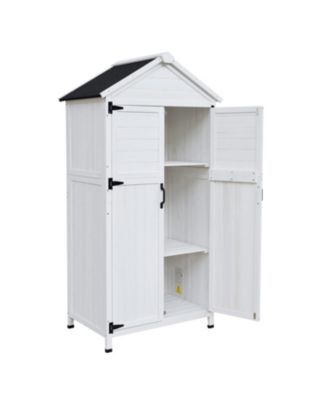67" Fir Wood Storage Shed with Double Doors