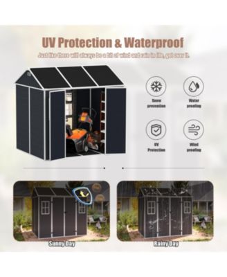 8x7 Outdoor Resin Storage Shed - Dark Gray