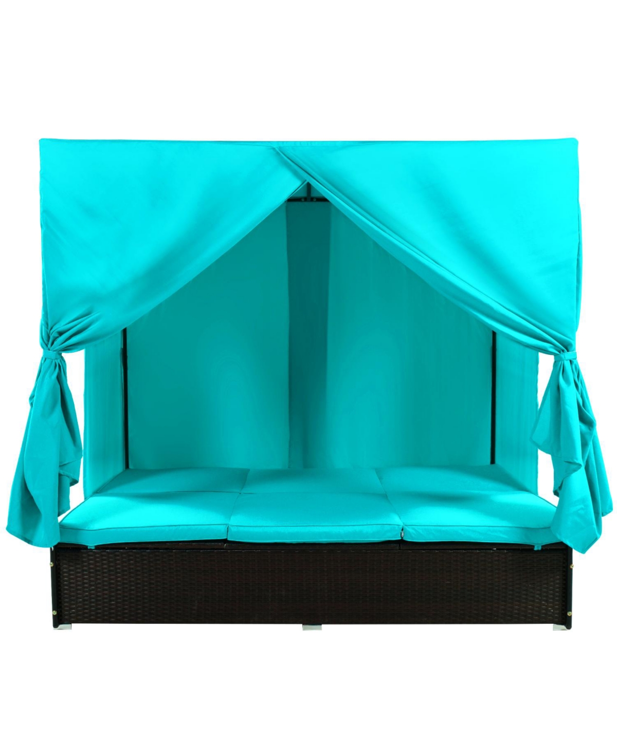 Streamdale Furniture Outdoor Patio Wicker Sunbed Daybed with Cushions Adjustable Seats