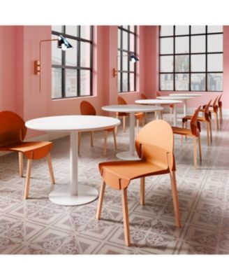 Tropical Orange Chairs - Red Oak Legs, Dining Set (4-Pack)