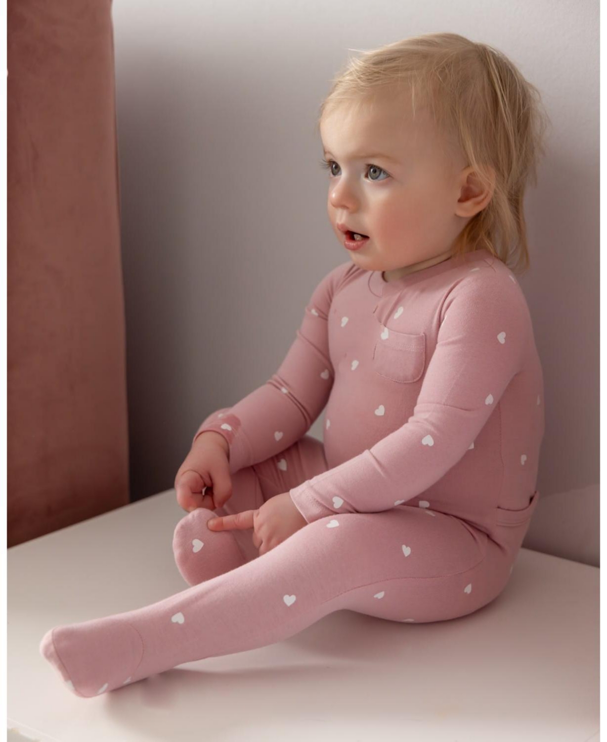 MeMoi Baby and Toddler Girls "Kind Hearts" Rayon Blend Footie