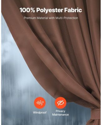 Outdoor Gazebo Curtain Panels Waterproof for Patio and Backyard Privacy