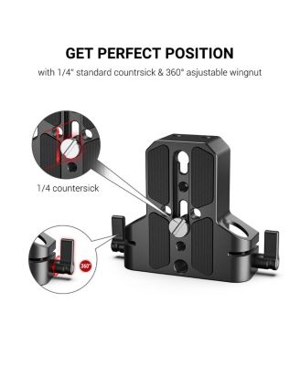 Super Lightweight 15mm Railblock, 2-Pack - With SmallRig Baseplate with Dual 15mm Rod Clamp