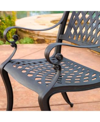Cayman Arch Mesh Aluminum Dining Chairs Set of 2 Outdoor Patio Seating