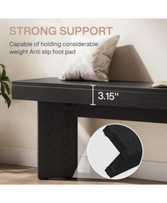 Wooden Entryway Bench, 47" Farmhouse Indoor End of Bed Bench