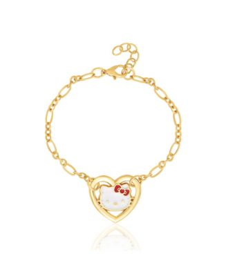 Hello Kitty Heart Link Bracelet in -Tone - Macy's