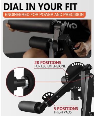 Leg Extension and Curl Machine, Lower Body Special Leg Machine, Adjustable Leg Exercise Bench with Plate Loaded, Leg Rotary Extension for Thigh, Home Gym Weight Machine