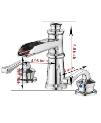 8-Inch Waterfall Widespread 2-Handle Bathroom Faucet with Drain Assembly