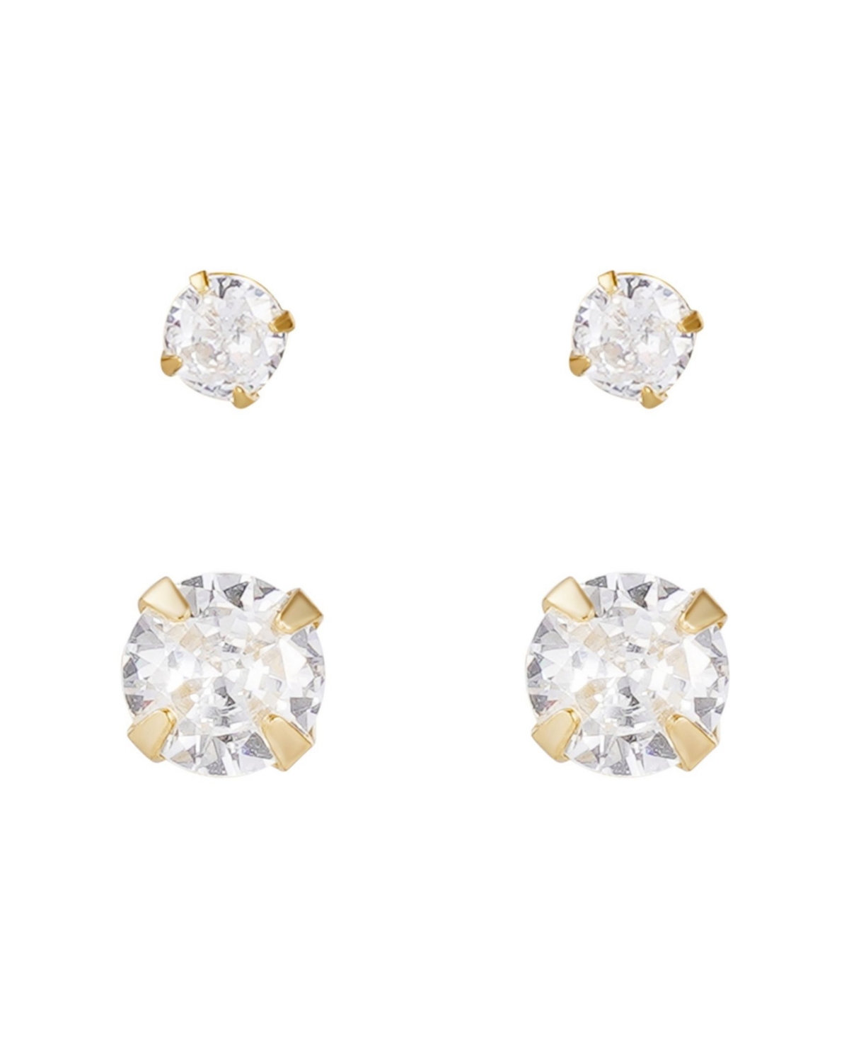 Adornia Gold Vermeil Sterling Silver Solitaire Stud Earrings Set In Gold