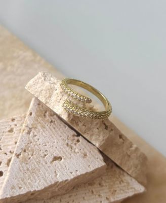 Cubic Zirconia Overlapping Pave Band Ring