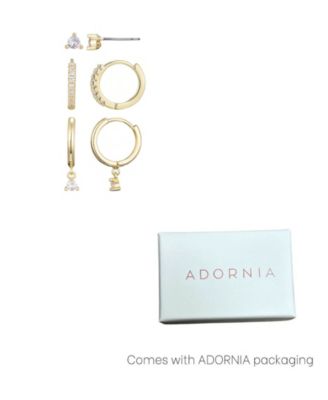 Gold Plated Cubic Zirconia Earring Set