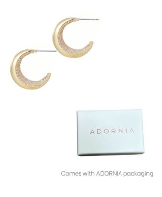 Gold Plated Crystal Lined Hoop Earrings