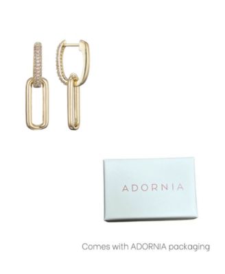 Gold Plated Crystal Single Link Drop Earrings