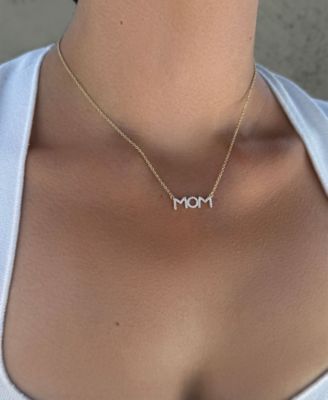 Gold Cubic Zirconia MOM Necklace