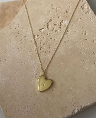 Gold Initial Heart Locket Necklace
