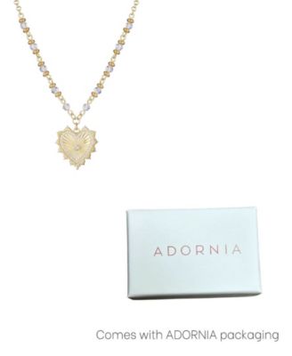 Gold Plated Heart Necklace with Rosary Chain