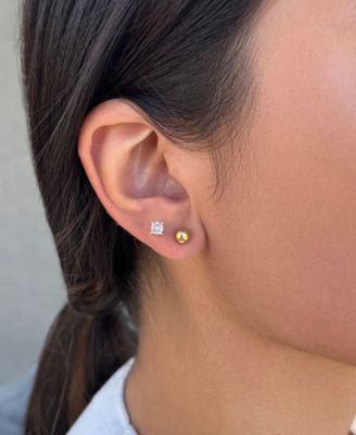 Cubic Zirconia Ball Solitaire Stud Set