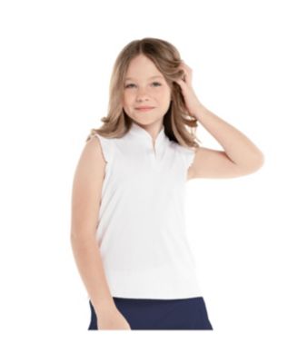 Girls Pleat Me Up Sleeveless Golf Polo