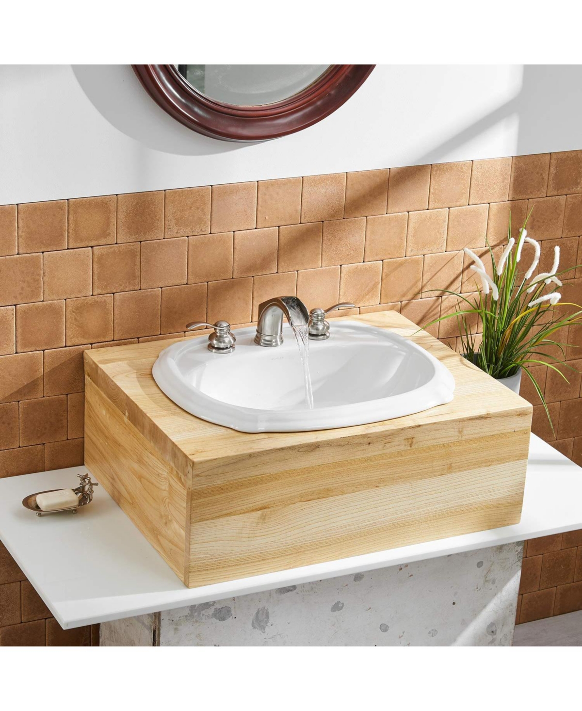 Greenspring 8 in. Waterfall Widespread 2-Handle Bathroom Faucet In Brushed Nickel