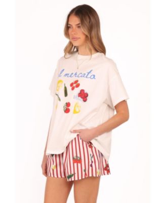 Women's Krystal Short Set - Red Stripe XL