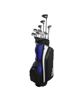 Player Fit Mens Left Hand Steel Complete Stand Golf Set - Standard / Regular / Black/Blue/White