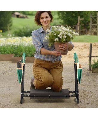 Garden Kneeler and Seat Folding Stool with 8" EVA Pad for Comfortable Gardening