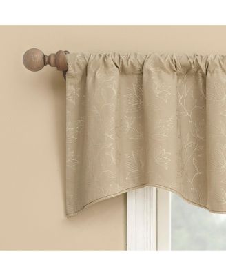 Bronte Floral Jacquard 100% Blackout Rod Pocket Curtain Valance