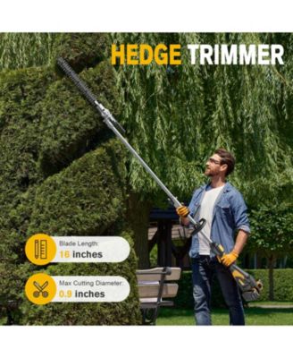 4-in-1 40V Max Power Cordless Electric Brush Cutter, String Trimmer, Pole Saw & Hedge Trimmer with 2× 4.0Amh Batteries and Charger