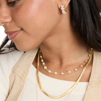 Gold-Tone Pave & Charm Huggie Hoop Earring Set, 6 Pairs