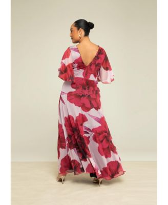 Women's Elegant Flowing Floral Maxi Dress