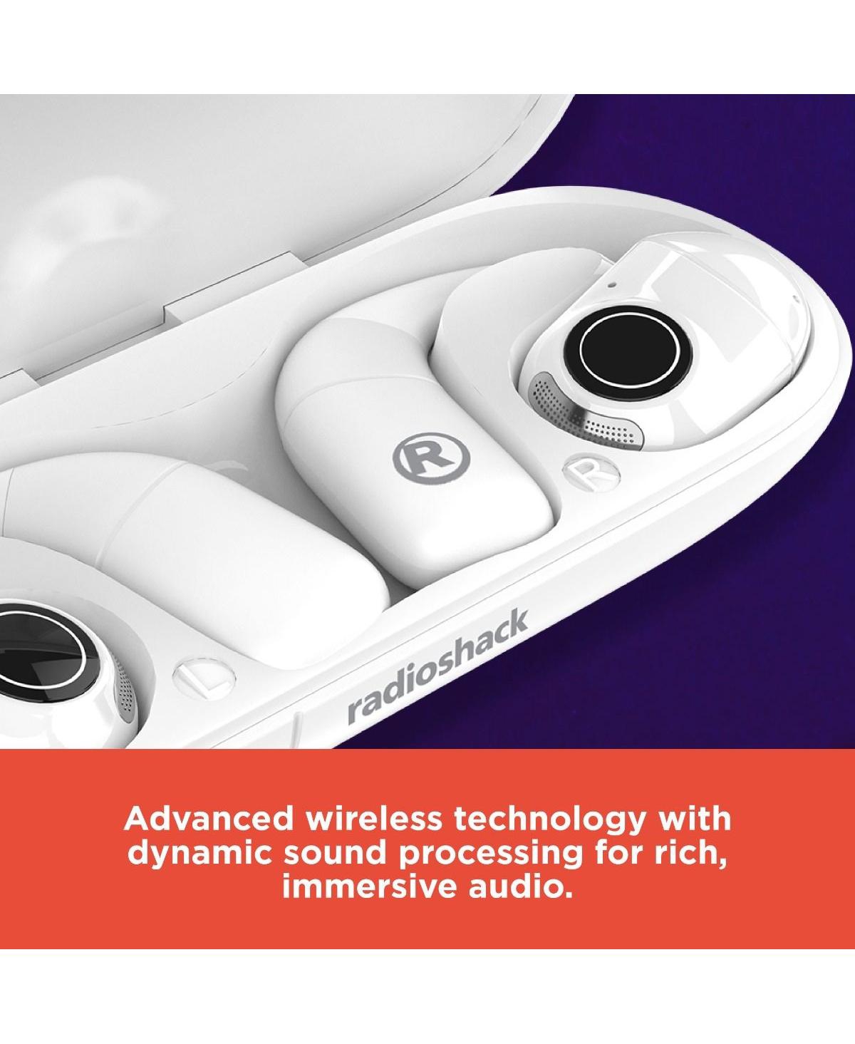RadioShack Live Sound Wireless Earbuds, Bluetooth 5.3, Enhanced Bass, 8H Playtime, white 3304398
