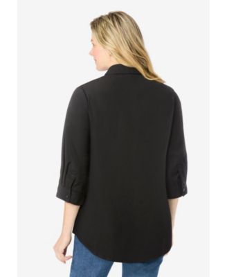 Plus Size Within Perfect Three Quarter Sleeve Shirt
