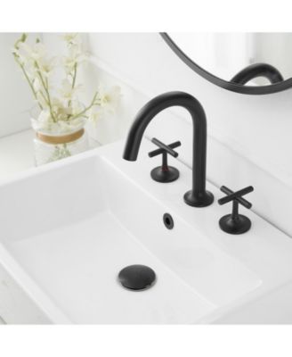 8 in. Widespread Double-Handle High-Arc Bathroom Faucet in Matte Black