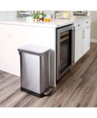 50L / 13.2 Gal Slim, Stainless Steel Step On Trash Can with ring liner