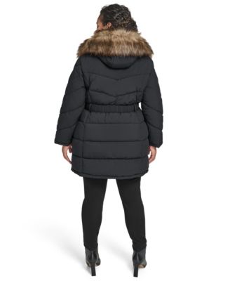 Plus Size Hooded Puffer Coat